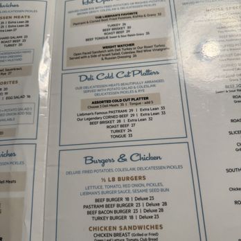 Liebman's Kosher Delicatessen - Page 3 of menu - Delis Near Me - Bronx, New York Liebman's Kosher Delicatessen - Page 3 of menu - Delis Near Me - Bronx, New York