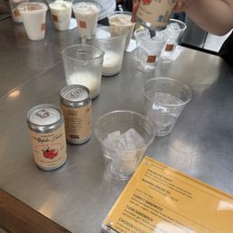Cups filled with ice