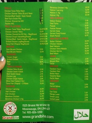 Menu photo 2 GrandBite Mississauga, ON