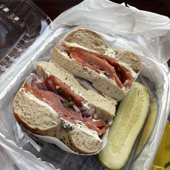 Corey's NYC Bagel Deli - Nova Lox Sandwich on poppyseed bagel - Bagels Near Me - Chicago, Illinois