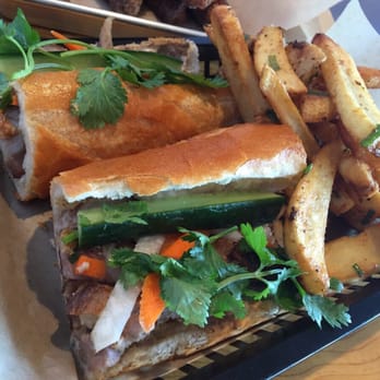Blurr Kitchen - Roasted pork banh mi w/ upgraded garlic fries - Asian Fusion Near Me - Santa Clara, California