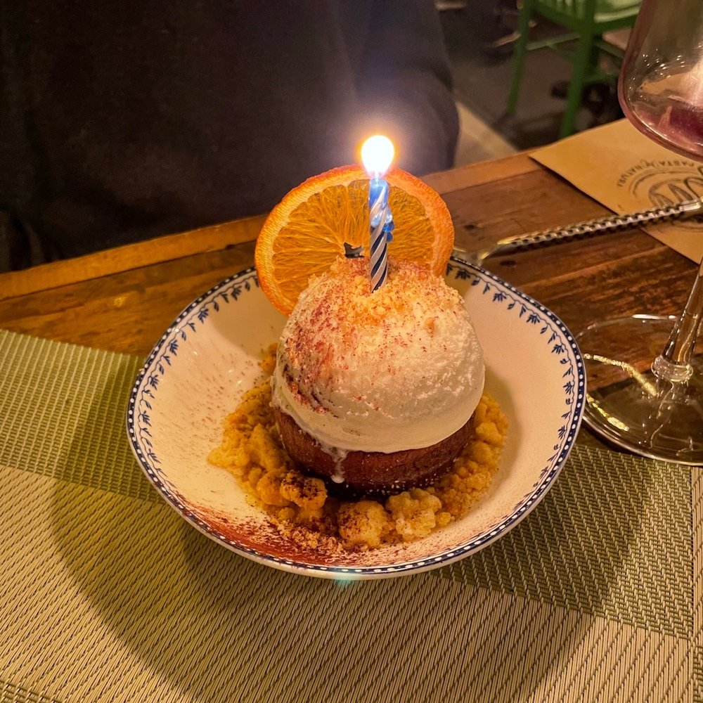 Terre - Chocolate soufflé with vanilla gelato - Italian Near Me - Brooklyn, New York Terre - Chocolate soufflé with vanilla gelato - Italian Near Me - Brooklyn, New York