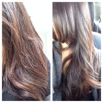 Prodigy Hair Loft - Amazing results from Olaplex treatment!! It truly is magic and improves the integrity of the hair. Left=before, right=after. - Hair Salons Near Me - Pasadena, California Prodigy Hair Loft - Amazing results from Olaplex treatment!! It truly is magic and improves the integrity of the hair. Left=before, right=after. - Hair Salons Near Me - Pasadena, California