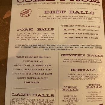 The Meatball & Wine Bar - Menu - Italian Near Me - Melbourne, VIC