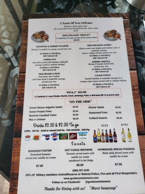Menu photo 2 Gumbo's Mount Clemens, MI
