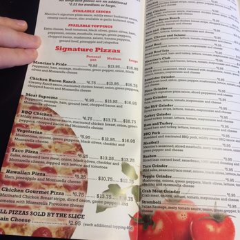 Mancino's Pizza & Grinders - 1st page of menu - Pizza Near Me - Columbus, Indiana Mancino's Pizza & Grinders - 1st page of menu - Pizza Near Me - Columbus, Indiana