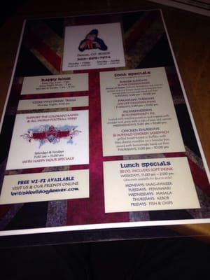 Menu photo 7 British Bulldog Denver, CO Menu photo 7 British Bulldog Denver, CO