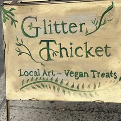 Glitter Thicket - Sign on the sidewalk