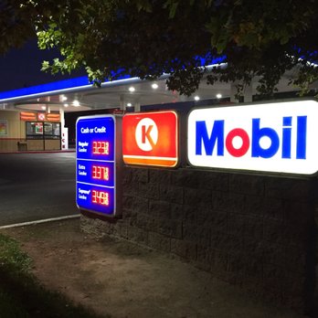 Mobil - Nicely illuminated Mobil / Circle K - Gas Stations Near Me - Lancaster, California
