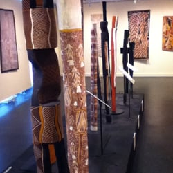 Aboriginal Art Museum - Decorated sticks- also gives you an idea how big the museum is.  This is the biggest room- and there are only about 10 rooms- some small