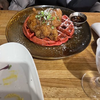 Amina - Chicken and red velvet waffles - Southern Near Me - Philadelphia, Pennsylvania