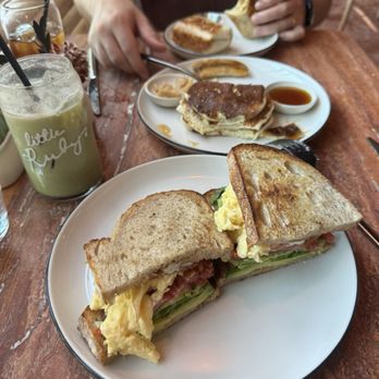 Little Ruby's Dallas - BLTA + egg, strawberry matcha, ricotta pancakes, breakfast burrito - Australian Near Me - Dallas, Texas Little Ruby's Dallas - BLTA + egg, strawberry matcha, ricotta pancakes, breakfast burrito - Australian Near Me - Dallas, Texas
