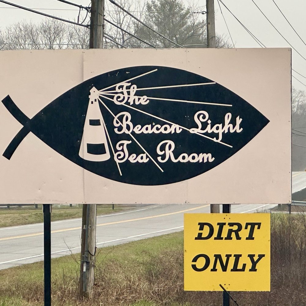 Beacon Light Tea Room - Signage on the road. Turn here! - Tea Rooms Near Me - Bon Aqua, Tennessee