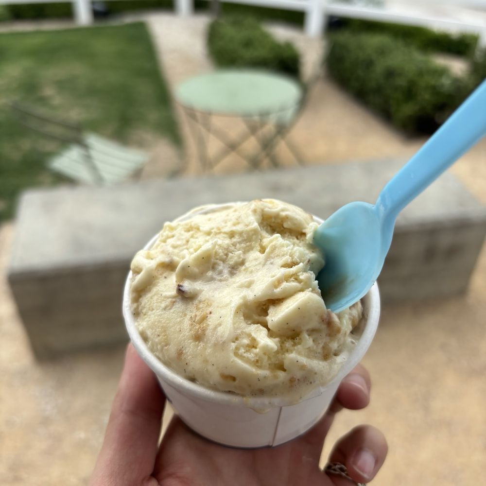 Tiny scoop of milk and cookies ice cream Tiny scoop of milk and cookies ice cream