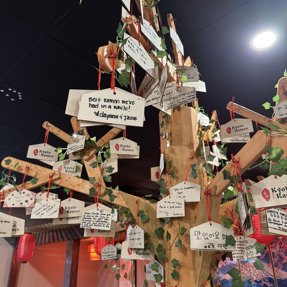 Kyoto Ramen - Cute tree decor inside. We left our little note. - Ramen Near Me - Clarksville, Tennessee Kyoto Ramen - Cute tree decor inside. We left our little note. - Ramen Near Me - Clarksville, Tennessee