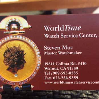 WorldTime Watch Service Center - Owner's Business Card. - Watches Near Me - Walnut, California