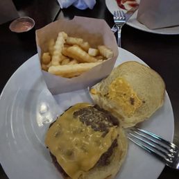 Round 2. The make up burger that John the night Manager saved me with. Was very generous and upgraded me to fries for the trouble. Round 2. The make up burger that John the night Manager saved me with. Was very generous and upgraded me to fries for the trouble.