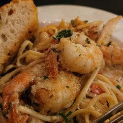 The Vintage - Seafood fettuccine , i added spinach