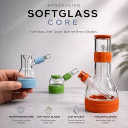 KLOWDZ Vapor & Smokeshop - Softglass Core Series featuring thick borosilicate glass construction with silicone accents for added comfort, durability, and everyday use.