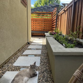 Regalado Landscape - Custom planters, paver walkway, solar lights - Landscaping Near Me