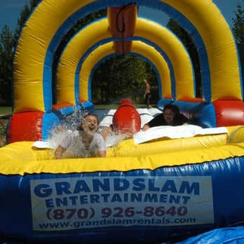 Grandslam Entertainment - Grandslam's 40' Dual Lane Slip n Slide with pool - Party & Event Planning Near Me - Brookland, Arkansas