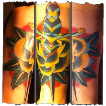 Kustom Thrills Tattoo - Fresh and self took photo! Forgive the angles :)       (tattoo by Ryan McDonald "Bacon") - Tattoo Near Me - Nashville, Tennessee