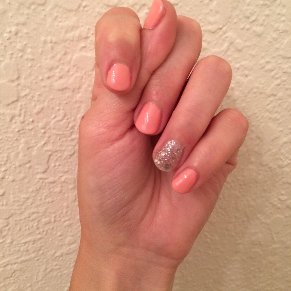 Ocean Spa Nails - Gel manicure in Pink Lady and Titanium. I love it! - Nail Salons Near Me - San Diego, California