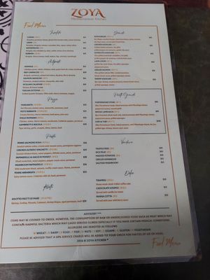 Menu photo 1 Zoya Smyrna, GA Menu photo 1 Zoya Smyrna, GA