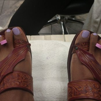 Xclusive Nail Bar and Spa - Pedicure (with my Barbados flops :) ) - Nail Salons Near Me - Orlando, Florida