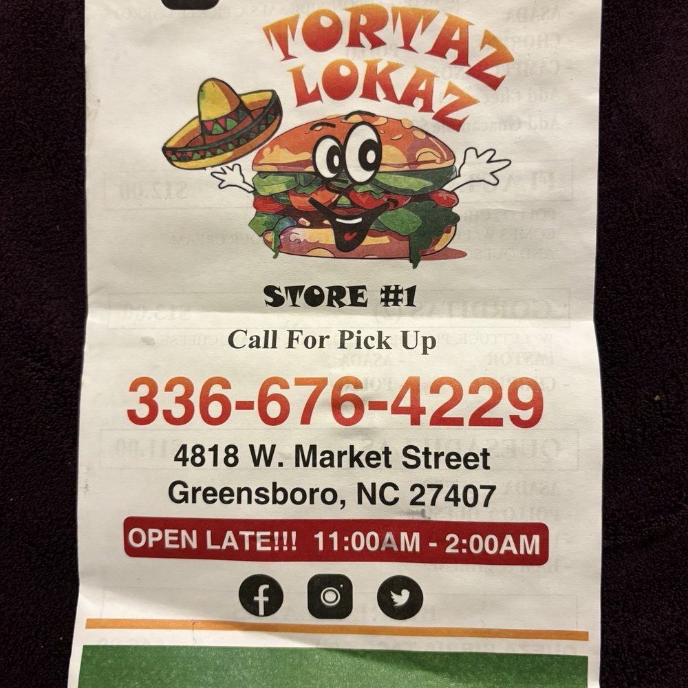 Tortaz Lokaz - Menu - Food Trucks Near Me - Greensboro, North Carolina