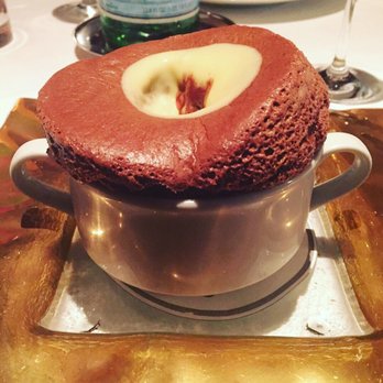 Gary Danko - Perfect Baked Chocolate Soufflé with Two Sauces - New American Near Me - San Francisco, California