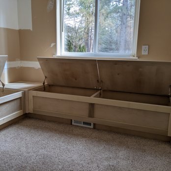 Bison's Finish Carpentry - Extra storage in the seat - Carpenters Near Me Bison's Finish Carpentry - Extra storage in the seat - Carpenters Near Me