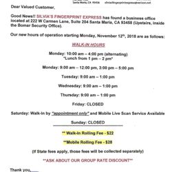 Silvia’s Fingerprint Express - SILVIA'S FINGERPRINT EXPRESS NEW LOCATION AND BUSINESS HOURS!