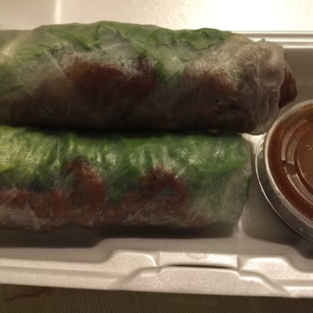 Pho Saigon - Spring rolls with pork. Looks funny, tastes delish! - Vietnamese Near Me - Katy, Texas