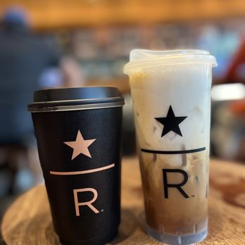 Starbucks - two cups of coffee on a table - Coffee & Tea Near Me - Plano, Texas