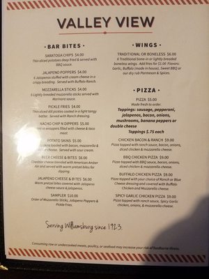 Menu photo 3 Valley View Lounge Williamsburg, OH Menu photo 3 Valley View Lounge Williamsburg, OH