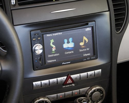 Photo of All Pro Audio - Santa Clara, CA, US. Pioneer AVIC-F700BT in Mercedes SLK 350