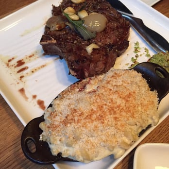Chop Steakhouse & Bar - 22oz bone in steak. Aged 28 days. Ages cheddar Mac and cheese as a side. - Seafood Near Me - Edmonton, Alberta