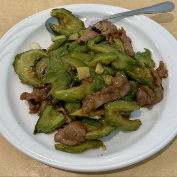Wonderful Cafe - Beef with Bitter Melon & Fermented Black Beans - Hong Kong Style Cafe Near Me - San Leandro, California Wonderful Cafe - Beef with Bitter Melon & Fermented Black Beans - Hong Kong Style Cafe Near Me - San Leandro, California