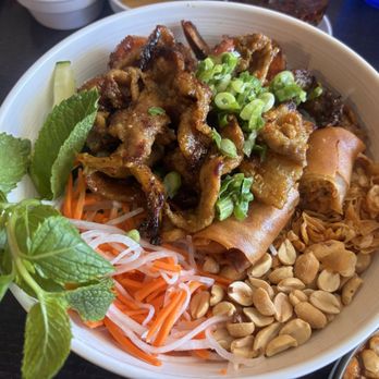 Simply Pho - Vermicelli noodles with grilled pork, grilled shrimp, and eggroll. - Noodles Near Me - Orange, California Simply Pho - Vermicelli noodles with grilled pork, grilled shrimp, and eggroll. - Noodles Near Me - Orange, California