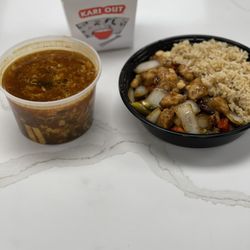 M6. Kung Pao Chicken & Hot and sour soup