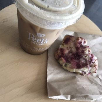Peet's Coffee - Medium caramel macchiato and raspberry scone - Coffee & Tea Near Me - Chicago, Illinois Peet's Coffee - Medium caramel macchiato and raspberry scone - Coffee & Tea Near Me - Chicago, Illinois