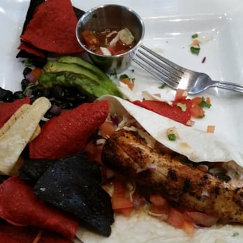 Whetstone Beer - Blackened Mahi Mahi fish taco. Moist, fresh, delicious.  Salsa left something  to be desired  (spice and flavor). - Breweries Near Me - Brattleboro, Vermont