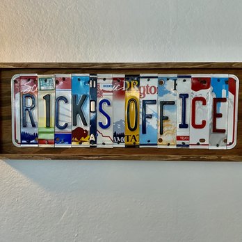 Green Shutters - a sign that reads rick's office - American Near Me - Auburn, New York Green Shutters - a sign that reads rick's office - American Near Me - Auburn, New York