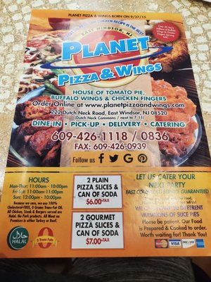 Menu photo 6 Planet Pizza & Wings Hightstown, NJ Menu photo 6 Planet Pizza & Wings Hightstown, NJ