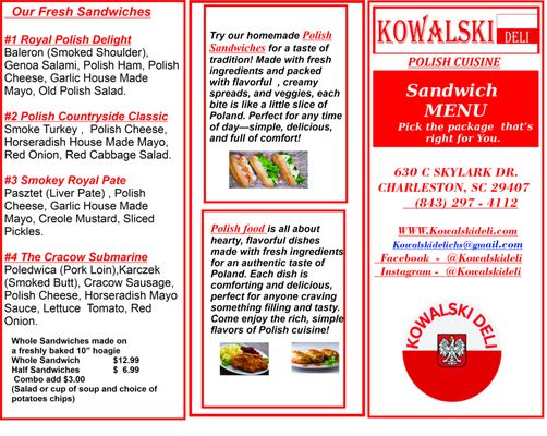 Menu photo 4 Kowalski Deli Charleston, SC
