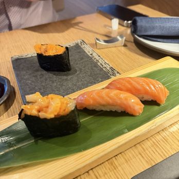 Katami - king salmon and scallop nigiris - Sushi Bars Near Me - Houston, Texas