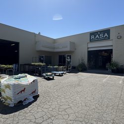 Rasa Garden Supply Company - Front of shop and soil warehouse entrance on the left