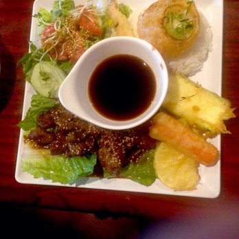 Rok N' Sushi - Lunch special with beef teriyaki.  The beef is really good!  It's chunks of beef, not some weird thin sliced stuff. Bombalicious! - Sushi Bars Near Me - Sylmar, California