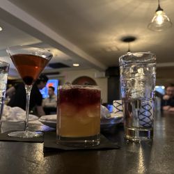 Bourbon's Kitchen & Cocktails - Corner seat at the bar with my better half.